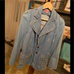 Rare Faded Glory 1970’s Denim Blazer Jacket with Detailed Pockets. Vintage